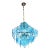 Modernist Pagoda Form Hand-Blown Cerulean Blue Murano Glass Chandelier For Sale