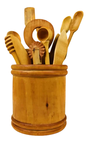 Mid 20th Century Alviela Wood Carved Kitchen Tools - 15 Pieces