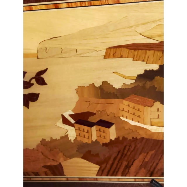 Mid-Century Modern 1970s Sorrento's Wood Inlay (Intarsio) Mid-Century Modern Landscape Picture For Sale - Image 3 of 17