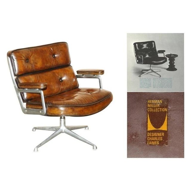 A stunning original 1st-generation Eames Time Life Lobby Chair (Model ES105), designed by Charles and Ray Eames for the...