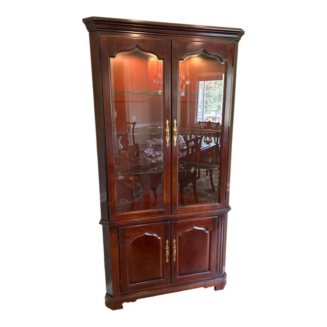 Styled After Thomasville Corner Curio For Sale