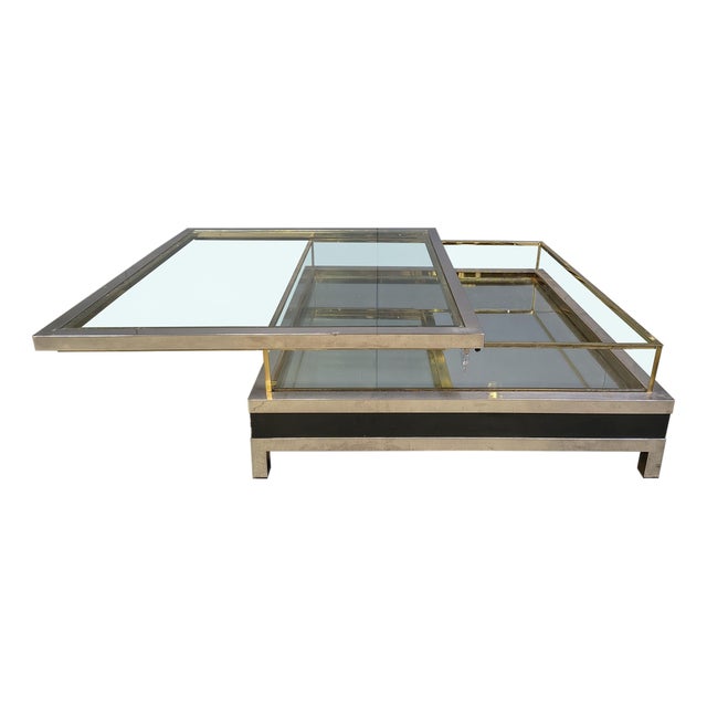 Vintage Sliding Top Coffee Table, 1970s For Sale