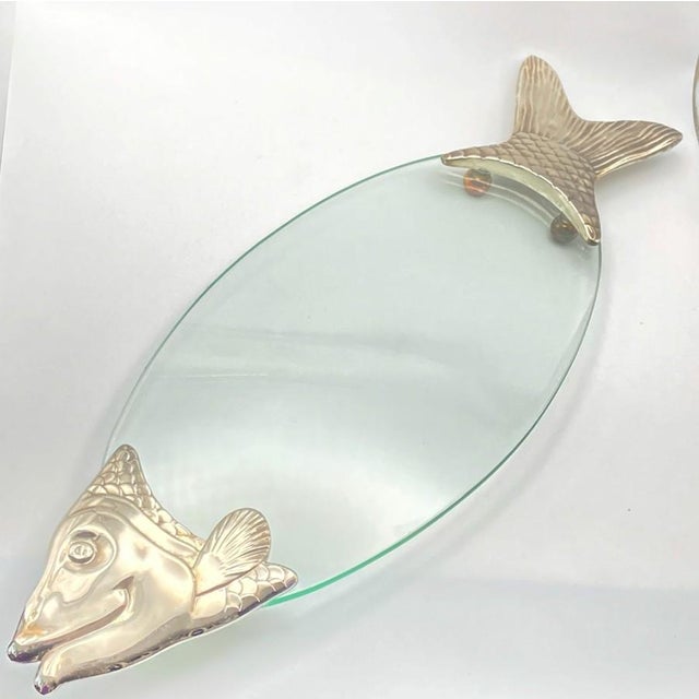 Vintage BMF/ Fritz Nagel Style Glass and Metal Fish Platter For Sale - Image 18 of 18