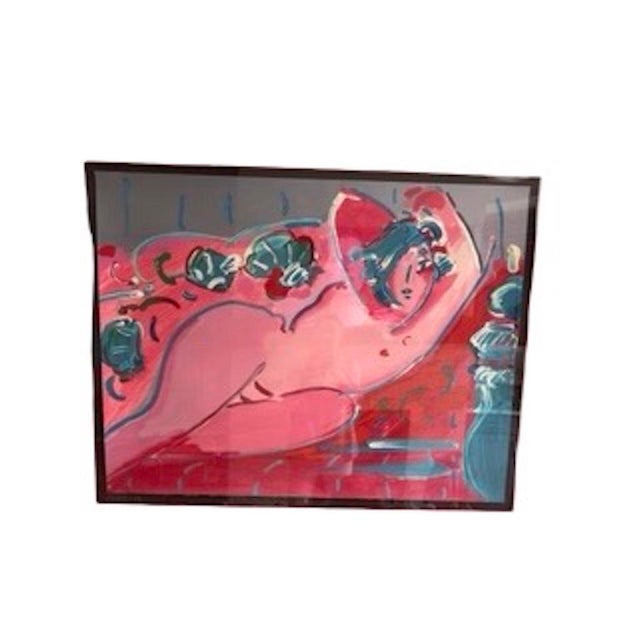 Reclining In Red Rare Vintage Serigraph - Limited Quantity 103/500 with Embossed Seal of Authenticity 1988 30 x 40 in...