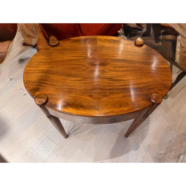 1920s Inlaid Satinwood Occasional Oval Table, 1920s For Sale - Image 5 of 8