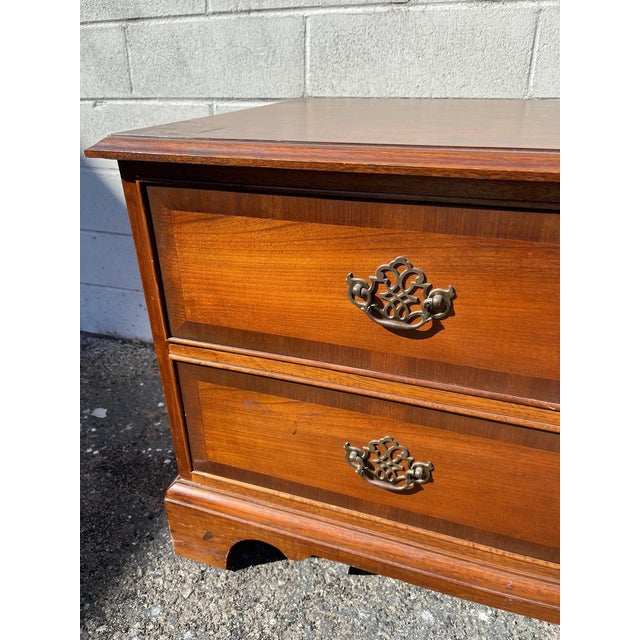 Vintage Console Media Cabinet Wood Entry Bench Mid Century Modern Storage For Sale - Image 10 of 10