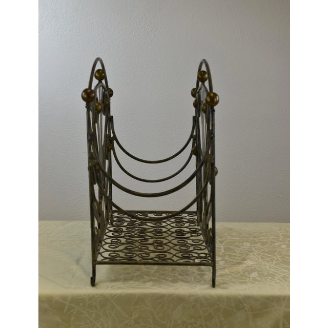 Arts & Crafts 2000s Hand-Forged Indoor Wrought Iron Firewood Storage For Sale - Image 3 of 9