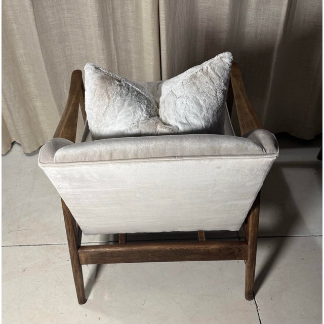 Velvet Club Chairs- A Pair For Sale - Image 4 of 4