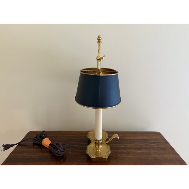 Mid 20th Century Brass Bouillotte Lamp With Adjustable Black Tole Shade For Sale - Image 15 of 16