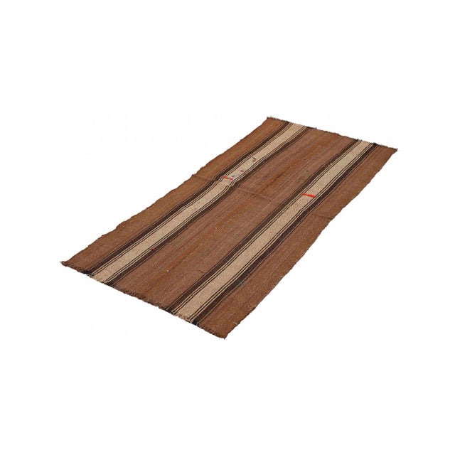 Mid-Century Modern Brown Vintage Turkish Kilim Rug - 2`7″ X 5`9″ Ft. For Sale - Image 3 of 6