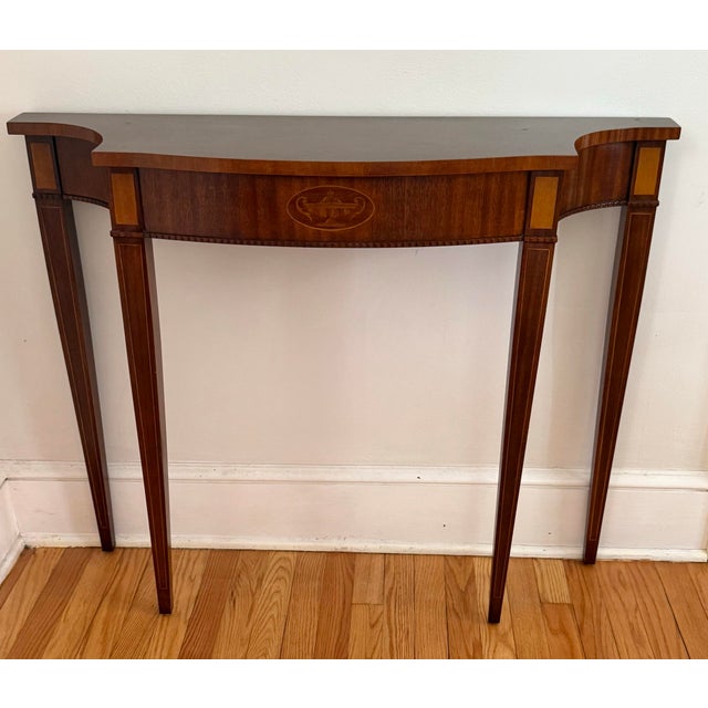 Vintage Federal Style Inlay Console Table For Sale - Image 11 of 11