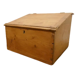 Antique Deep Pine Sloping Clerks Writing Desk, 1920