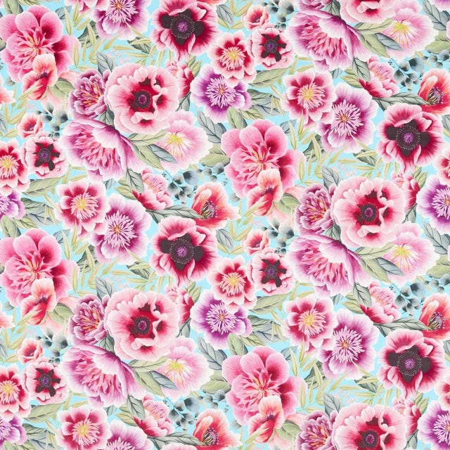 Harlequin Marsha Fabric in Aqua/Peony/Magenta - a Sample For Sale