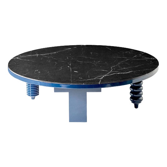 Black Marble Blue Rounded Multi-Leg Low Table by Jaime Hayon for BD Barcelona For Sale