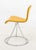 Italian Postmodern Yellow Leather Swivel Chair, atop a chrome tripod support above a circular base. 29.5" H x 20"...