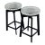 Debra Weninger Design Blackened Steel Cast Glass Counter Stools, a Pair For Sale