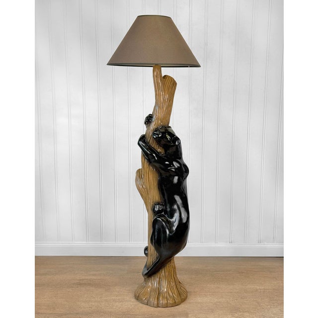 Mid-Century Panther Climbing Tree Floor Lamp For Sale - Image 4 of 10