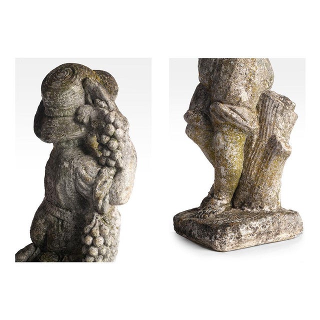 Vintage Cement Statue of a Child For Sale - Image 3 of 4