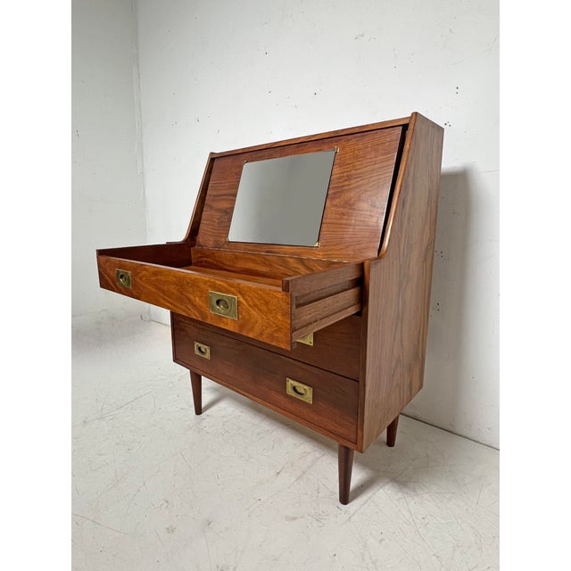 C. 1960s Anglo-Indian Danish Modern Style Secretary Desk / Vanity by Hayat For Sale In Boston - Image 6 of 11