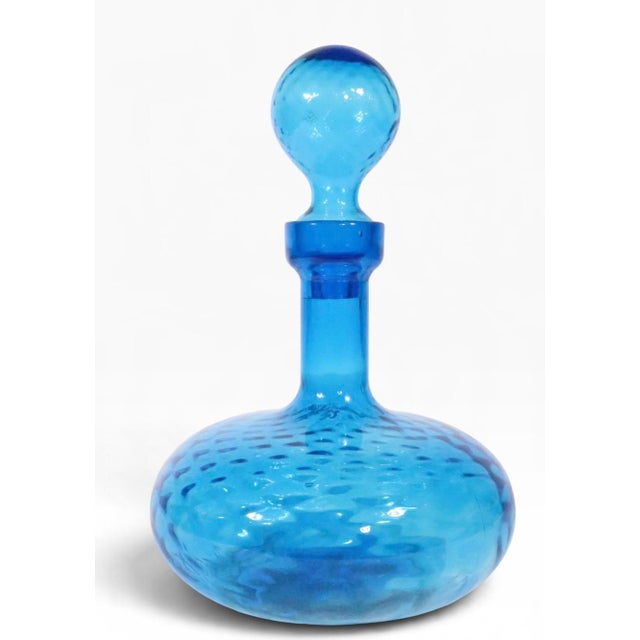 Mid-Century Modern Mid Century Empoli Art Glass Bottle Diamond Cut Optic C. 1960's For Sale - Image 3 of 8