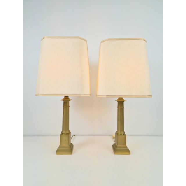 Neoclassical Empire Brass Table Lamp, France, 1960, Set of 2 For Sale - Image 11 of 17