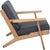 Hans Wegner GE290 lounge chair with a frame of oak and new foam cushions upholstered with black semi anilin leather. The...