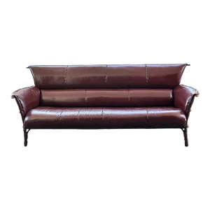 2000s Burgundy Leather Sofa by Pacific Green