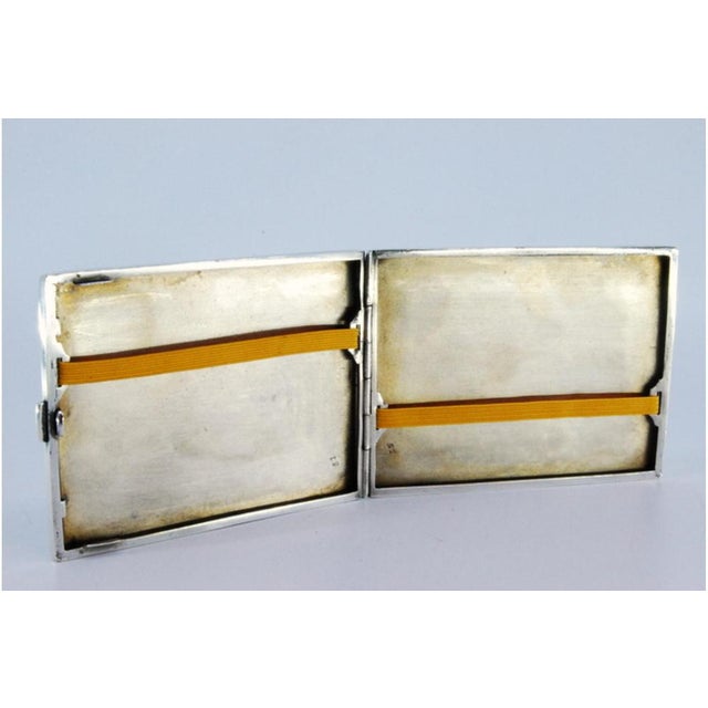 Silver Cigarette Case with Engraved Geometric Figures For Sale - Image 4 of 8