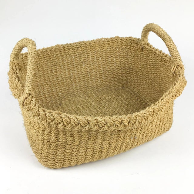 Vintage Sisal Soft Flexible Farmers Basket For Sale - Image 13 of 13