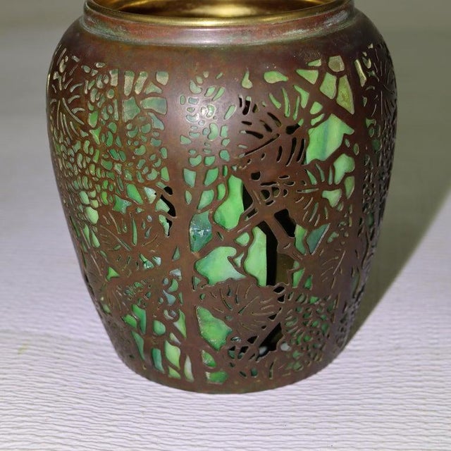 Antique Tiffany Studios Reticulated Foliate Sterling Silver Overlay C1900 For Sale - Image 9 of 12