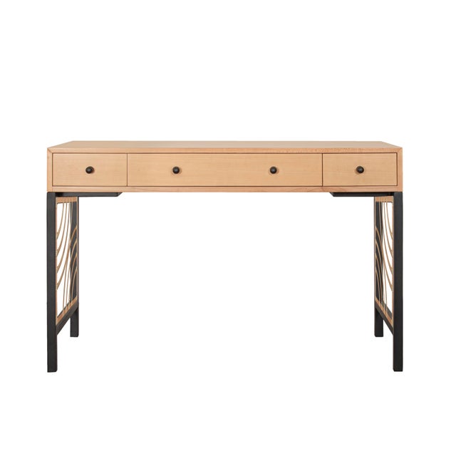 Not Yet Made - Made To Order Swirl Writing Desk - Natural For Sale - Image 5 of 8