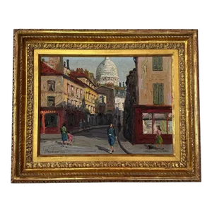 1950s Framed Prudnikov French Cityscape Oil Painting