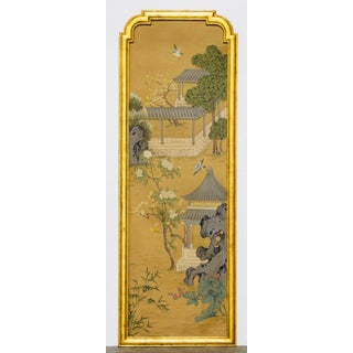 Modern Asian Style Panel Hand-Painted by Maitland Smith. Framed For Sale