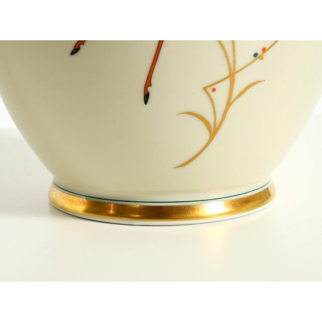 Light Blue Porcelain Vase with Hand-Painted Wildlife Motifs from PMR Bavaria Jaeger & Co., 1940s For Sale - Image 17 of 18