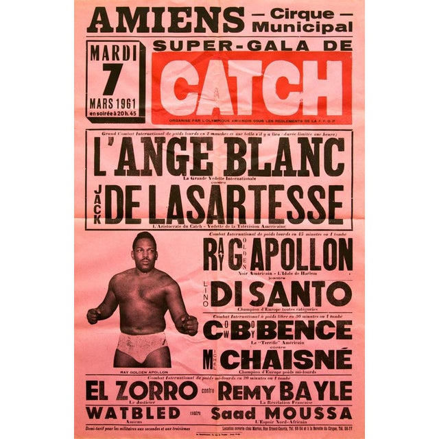 Super-Gala De Catch Amiens Original Wrestling Poster, 1961 For Sale - Image 9 of 9
