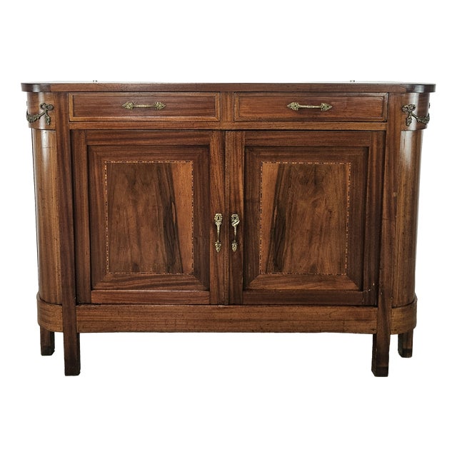 Art Nouveau Sideboard with Brass Decorations, 1920s For Sale
