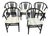 Set of Five Vintage Hungarian Black Lacquer Bentwood Armchairs For Sale