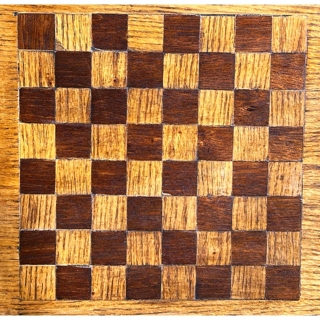 Cabin Vintage C.1930's Hand Made Oak & Walnut Chess or Checkers Board For Sale - Image 3 of 5