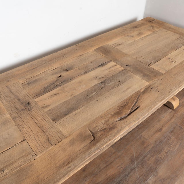 Large Bleached French Oak Dining Table For Sale - Image 6 of 13