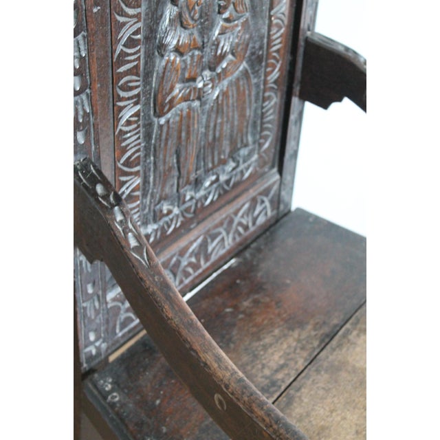 17th Century Black Wainscot Armchair For Sale - Image 9 of 14