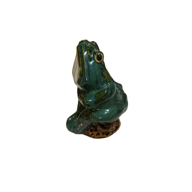 French 1930’s Majolica Terra Cotta Frog For Sale - Image 3 of 9