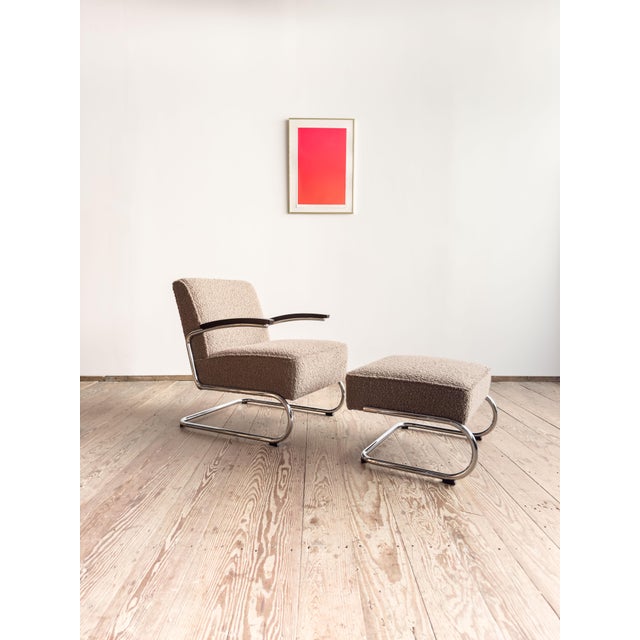 Set of Model 411 Cantilever Lounge Chair and Ottoman from Thonet, Germany, 2000s For Sale - Image 18 of 18