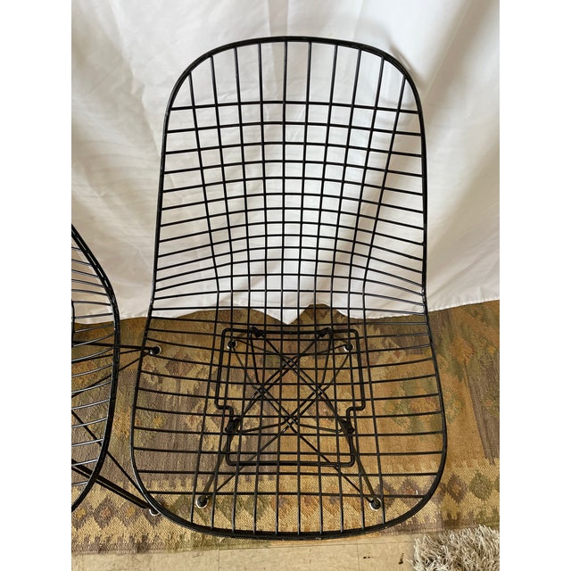 MId Century Modern Metal Eiffel Base Wire Chairs in Style of Eames a Pair Chairish