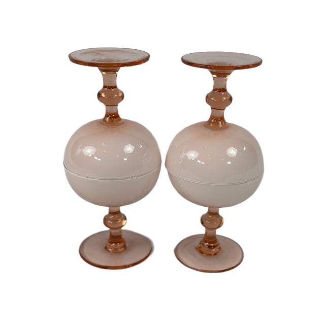 1960s Carlo Moretti Mid-Century Cased Blush Pink Champagne Coupes - Set of 4 For Sale In Houston - Image 6 of 8