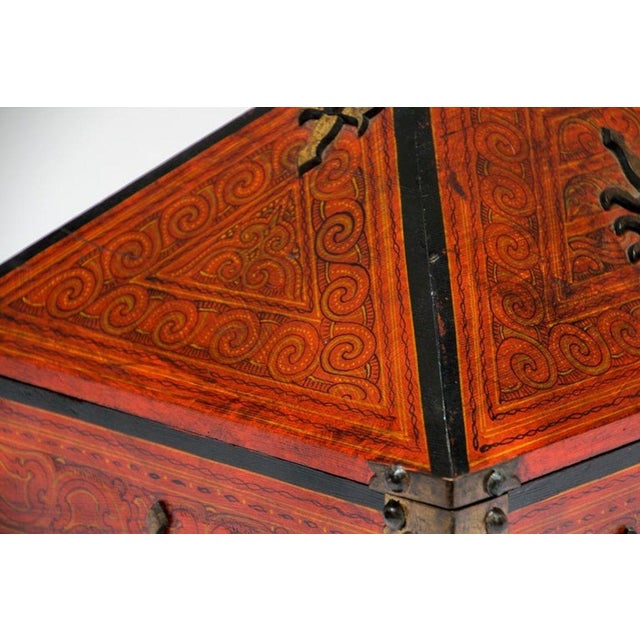 South Indian Netturpetti Jewelry Box, Teak & Brass, Circa 1950 For Sale - Image 13 of 18