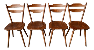 Vintage Scandinavian Bistro Chairs, 1960s, Set of 4
