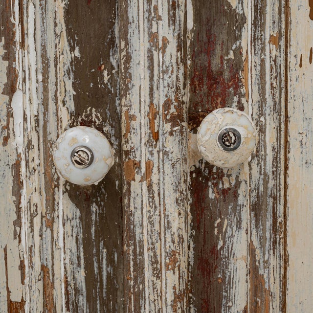 Antique White 19th Century France Antique White Wood Storage Cabinets & Cupboards For Sale - Image 8 of 11