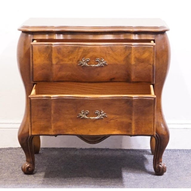 Late 20th Century White of Mebane Lorraine IV Collection Solid Cherry 25" Two Drawer Bombe Chest Nightstand For Sale - Image 5 of 13