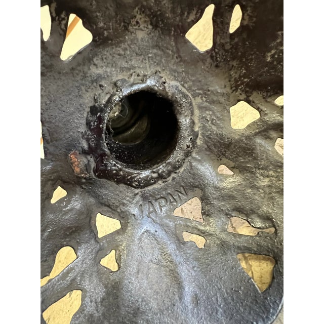 Vintage Cast Iron Filigree Ornate Candle Holder Made in Japan For Sale - Image 9 of 9
