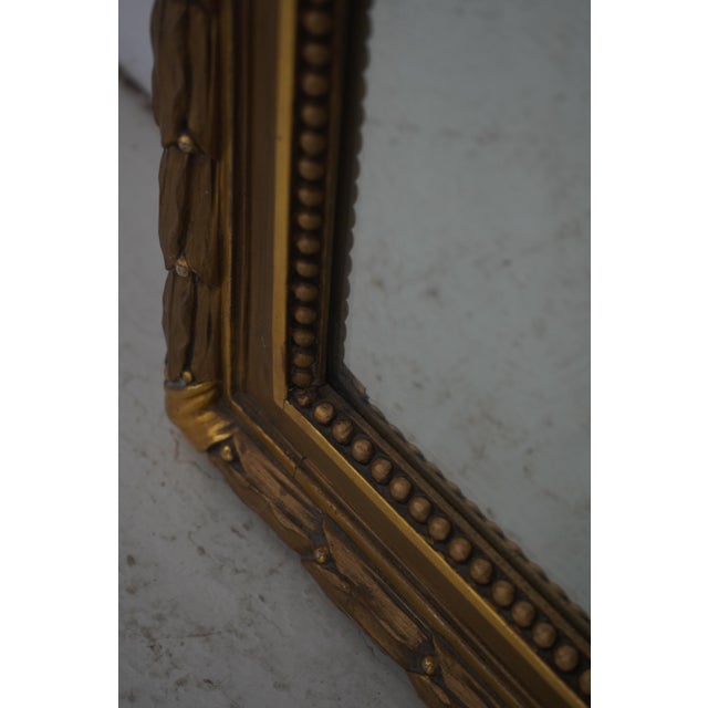 1930s Vintage Large Dome Top Gilt Gold Carved Mirror For Sale - Image 5 of 9